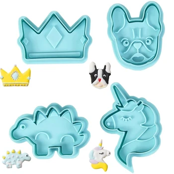 

4Pcs/Set Food Grade Plastic snow Easter Cookie Mold heart Biscuit Cutter Baking Tools Plunger Stamp Die Fondant Cake Tools