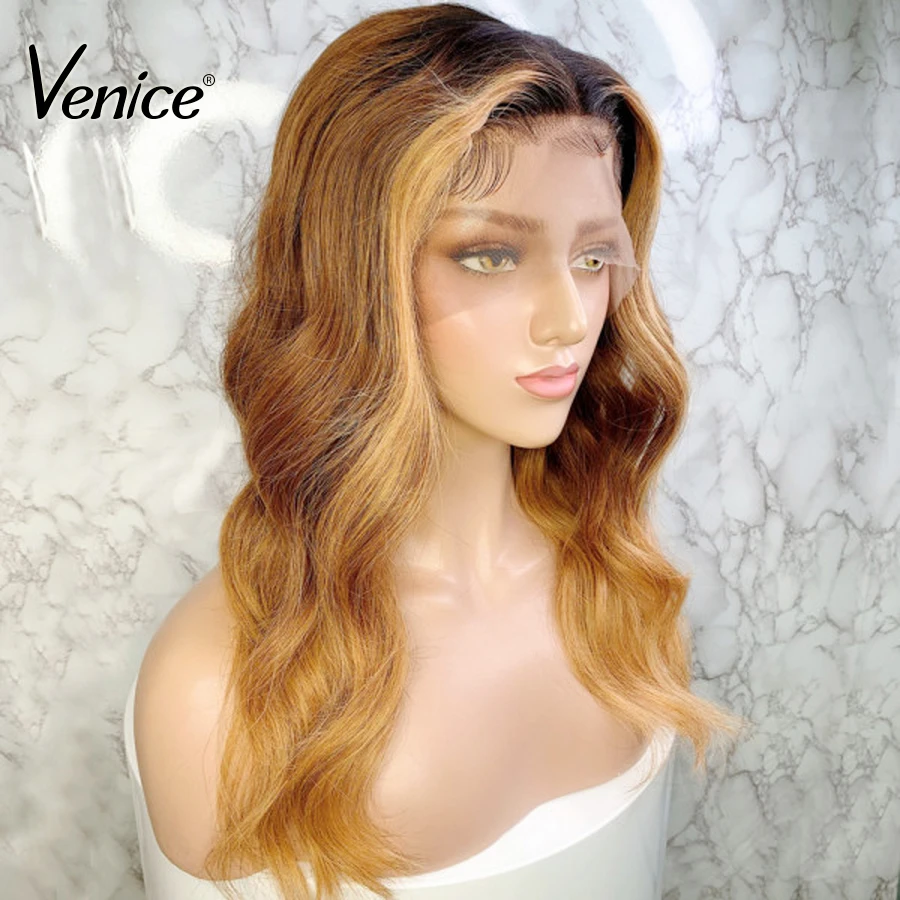 Венеция бесклеевой 13x6 Синтетические волосы на кружеве парики из натуральных волос на кружевной основе бразильские волнистые волосы с