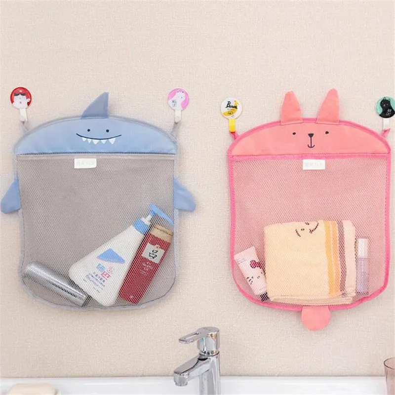 Sac de bain en maille HOMesh pour bébé, panier de dessin animé pour enfants, filet de jeux pour enfants, grille étanche, jouets de sable, rangement de plage, évaluation