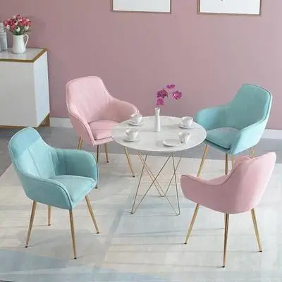 

Nordic luxury dining chair net red nail makeup chair tea coffee chair home designer wrought iron home study bedroom chair