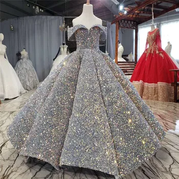 

Bling Bling Ball Gown Sequins Flower Girls Dresses Pleated Cute Sheer Scoop Kids Formal Party Gowns 2021 New Communion Wear