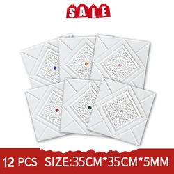 3D Self-Adhesive Panels 3D Wall Stickers Waterproof DIY Foam Brick Wall Paper TV Backdrop Decor Marble 3D Wallpaper Home Decora