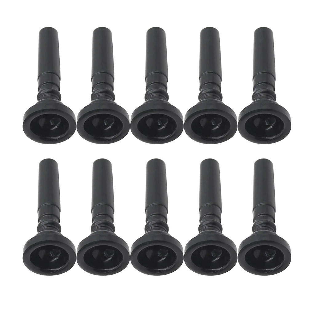 10x ABS Plastic Trumpet Mouthpiece for Brass Woodwind Instrument Parts Black Trumpet Accessories