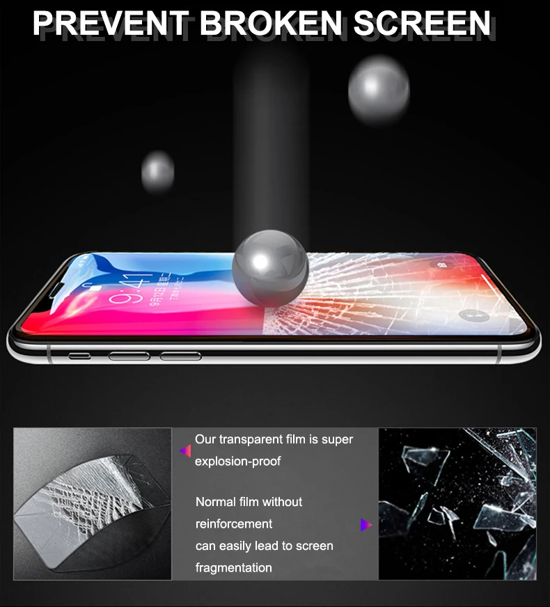 Защитный чехол для iPhone8 7 6S Vidrio для iPhone11Pro vidrio duro Прозрачный чехол для iPhone Max X XS XR