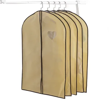 

6 pcs/lot Visual Window Coat Dustproof Cover Thickened Household Clothes Storage Bag Heart Shape Wardrobe Dust Cover Organizer