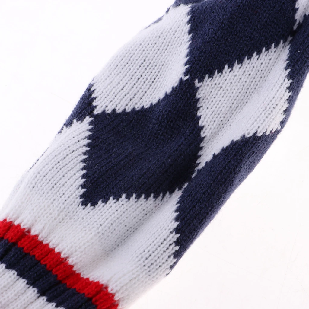 2 Classical Golf Drivers Headcover Club Sock Golf Head Cover Pom Pom Hybrid Golf Club Head Covers Putters Clubs Gear Accessories