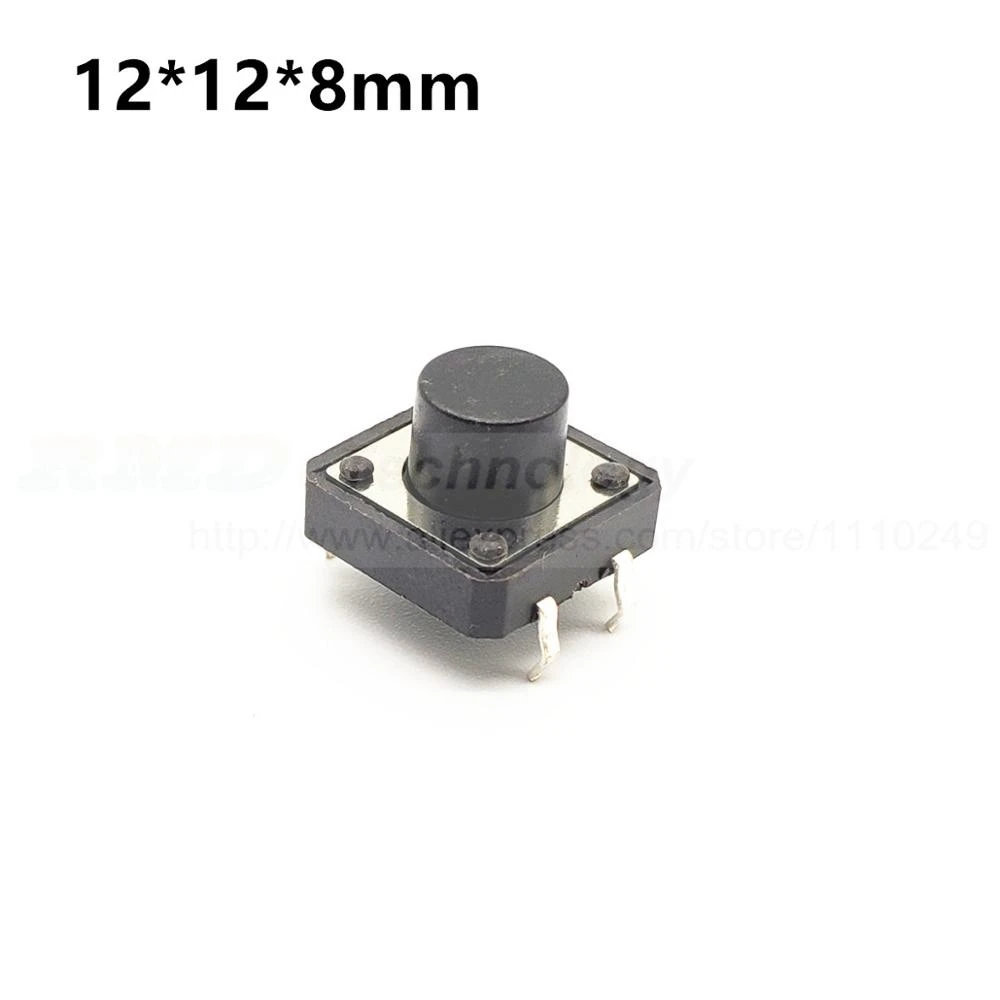 100Pcs Momentary Tactile Tact Push Button Switch 4 Pin DIP 12x12x4.3mm