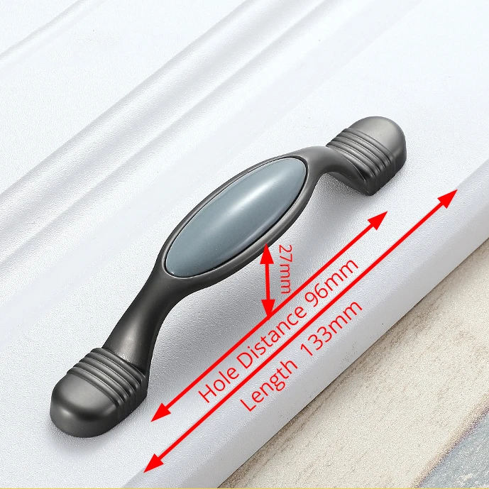 Handle-1810-96LC KAK средиземноморские синие керамические ручки для шкафа и ручки серые дверные ручки для гардероба европейская мебель ручка фурнитура для шкафа - Цвет: Handle-1810-96LC