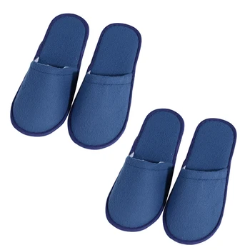 

2 Pairs Soft Hotel Slippers Spa Guest Travel Shoes Unisex Disposable Slippers for Home Guest Party Household Tool