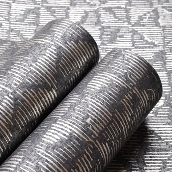 

Plain Metallic Black Wallpaper Modern Pattern Design Wall Paper For Living room hallway Decor