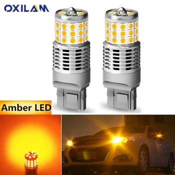 

2Pcs No Error Hyper Flash Turn Signal Lamp T20 W21W PY21W LED Bulb Canbus Car Lights 1500K Amber Yellow Bulb 12V