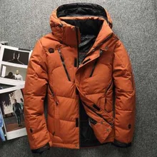 Высокое качество Куртка–пуховик на 90% белом утином пуху пальто зимние парки мужской теплый брендовая одежда зимняя куртка-пуховик; верхняя одежда
