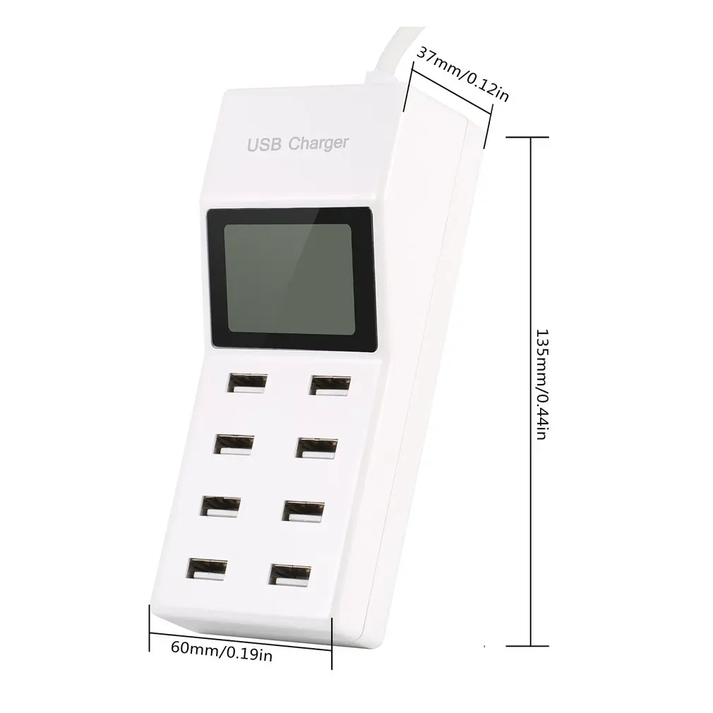 8 портов usb зарядная станция многопортовый USB настенное зарядное устройство с ЖК-дисплеем портативное зарядное устройство для путешествий адаптер для мобильного телефона