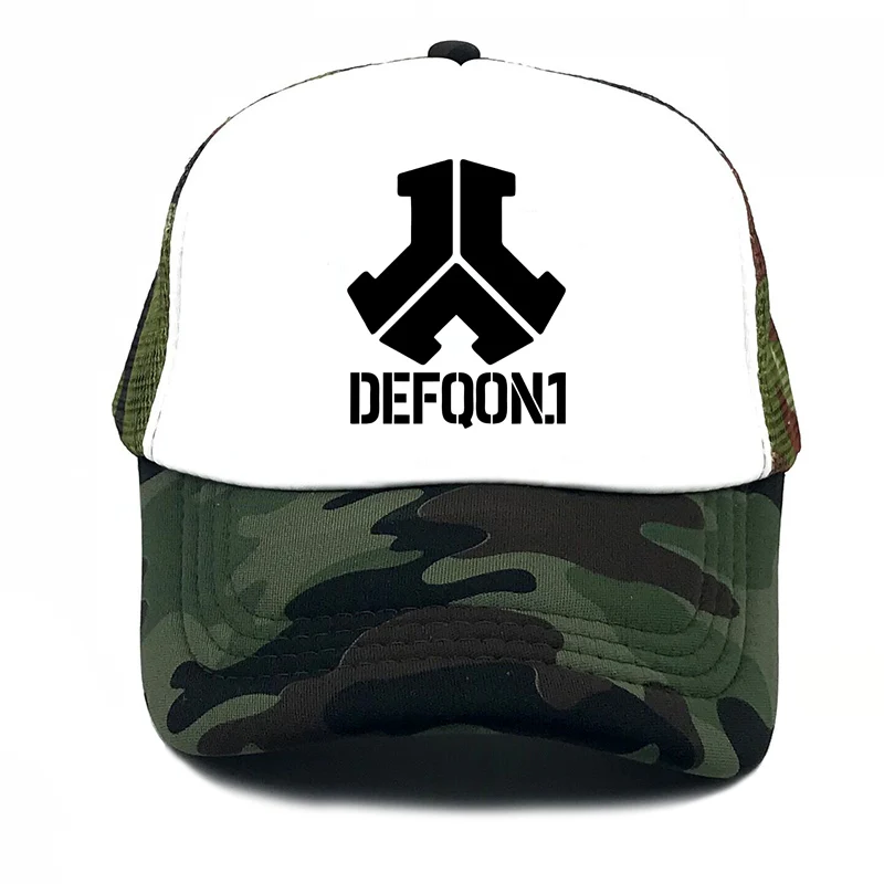 Камуфляж Новая мода Defqon.1 рок-группа летние wo мужские бейсболки мужские повседневные Хип-хоп мужские s Snapback сетчатая шапка водителя грузовика - Цвет: Камуфляж