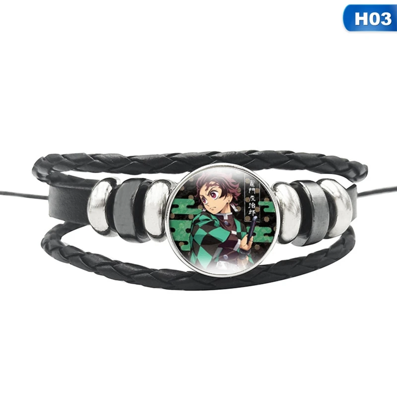 03 Модель года: фигурка кимецу без яйбы из аниме «Demon Slayer» Kamado Tanjirou Kamado Nezuko, браслет, фигурки, игрушки, подарок на Рождество - Окраска металла: 03