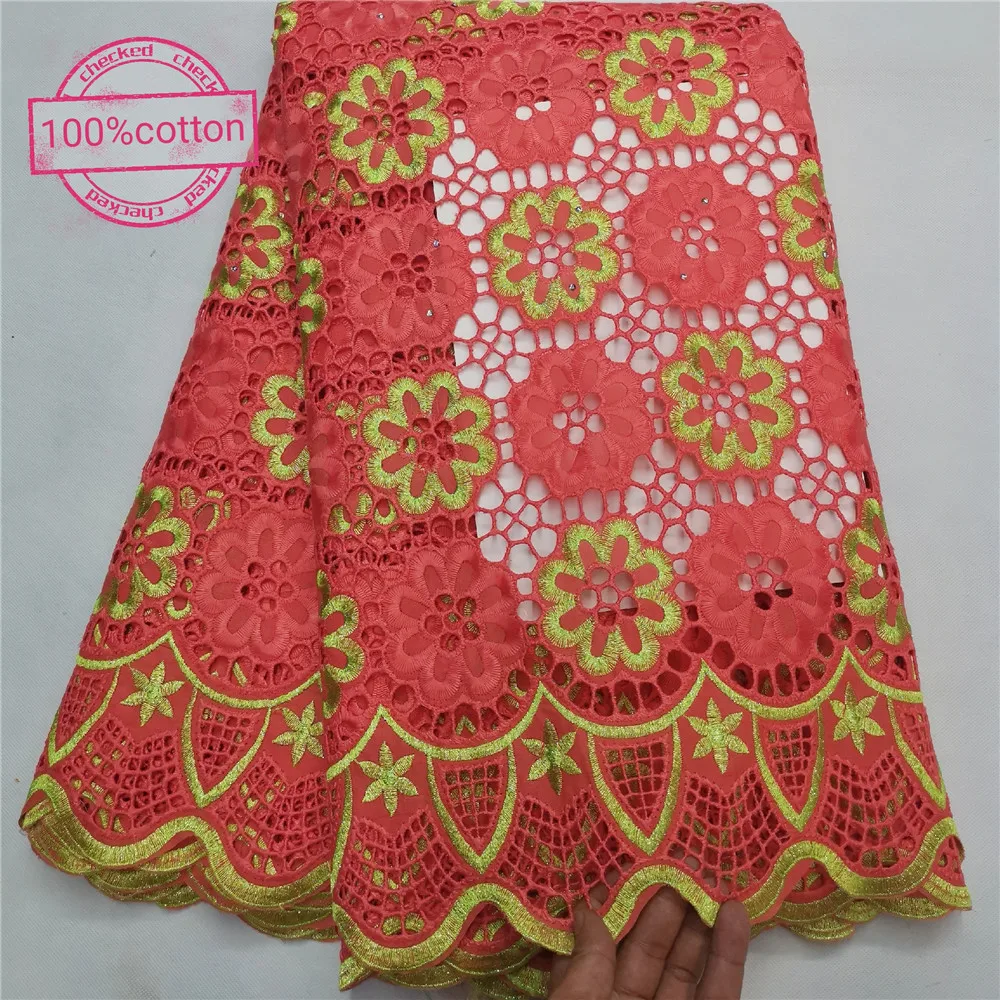 

Newest Swiss Voile Lace In Switzerland High Quality African Dry Lace Fabric Punch Holes Cotton For Nigerian Man Daily Sew