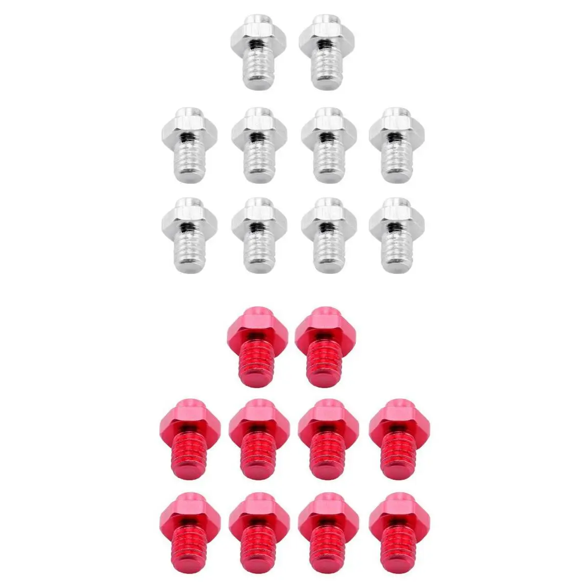 20pcs Bike Pedal Screws Mountain Bicycle Pedals Silver Red 9 x 6 x 6mm Very Durable