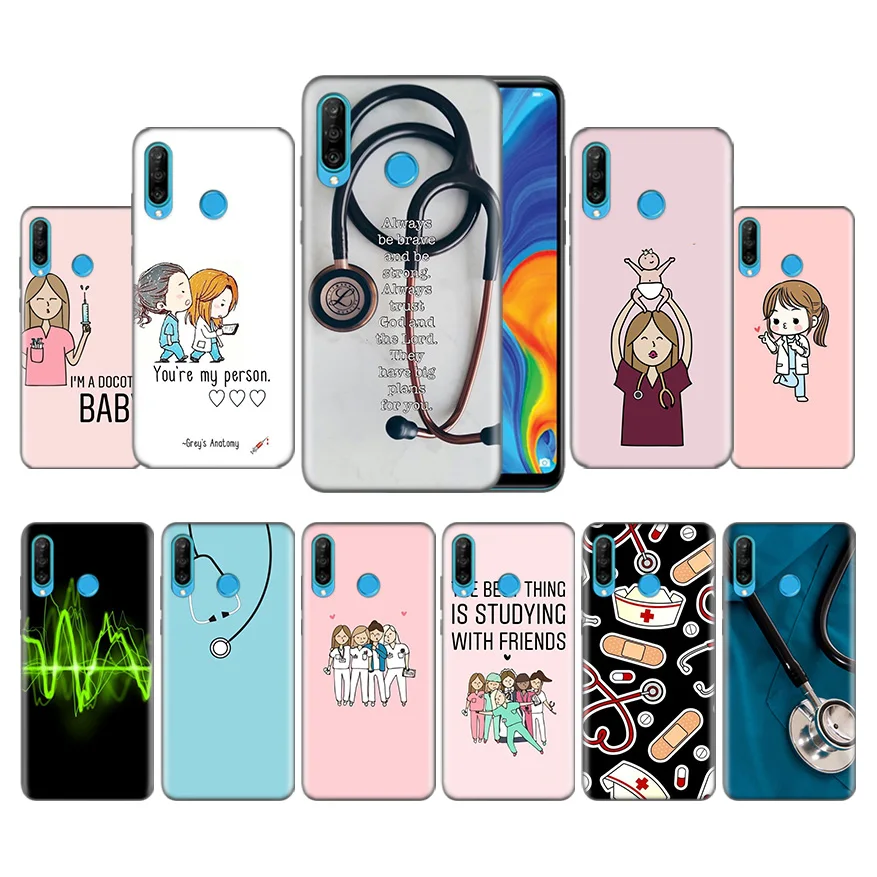 

Nurse Medical Medicine Pattern Silicone Case for Huawei P30 P20 P10 P9 Lite Pro Mate 10 20 30 Lite Pro 2017 2019 Fundas Capa