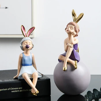 

Home Decoration Accessories for Living Room Christmas Decorations Modern Resin Fairy Girl Lovely Miniature Figurines Home Decor