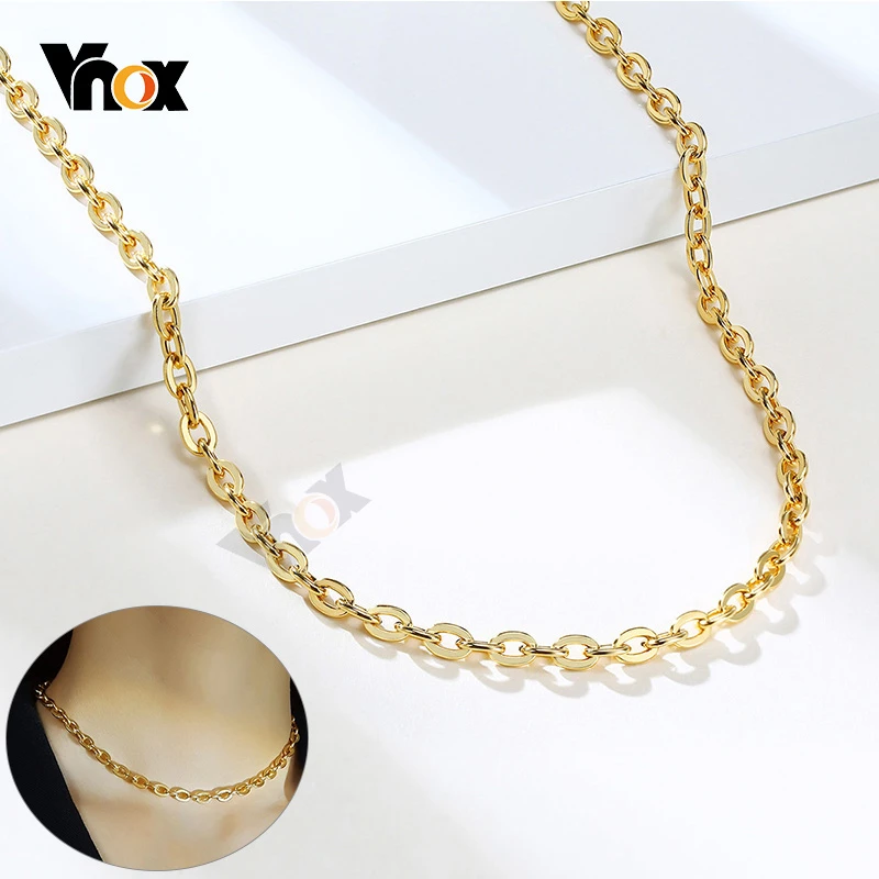Vnox Chic O Chain колье для женщин золотого цвета из нержавеющей стали металлические