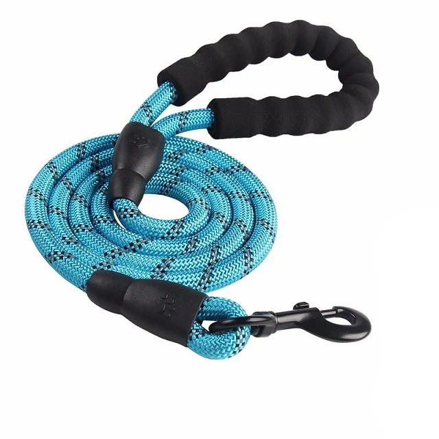 light blue Товары для домашних животных поводки для больших собак Светоотражающие поводки для собак поводок для собак нейлоновый ремень для бега - Цвет: light blue