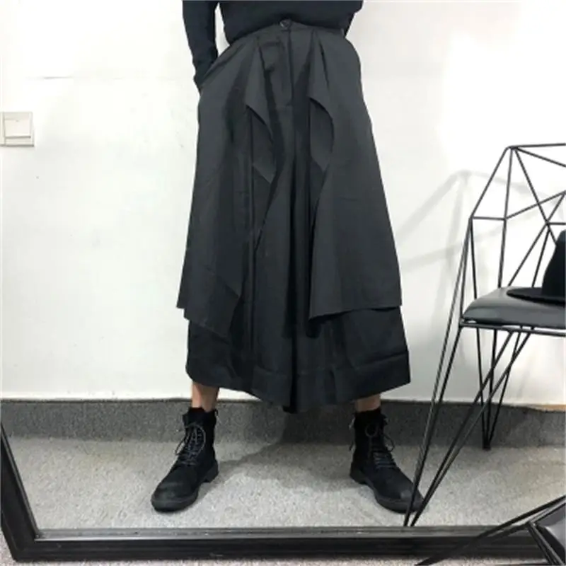 

Men's Wide-Leg Pants Spring/Summer New Dark Department Hair Stylist Irregular Stitching Loose Oversized Pants Nine Minutes