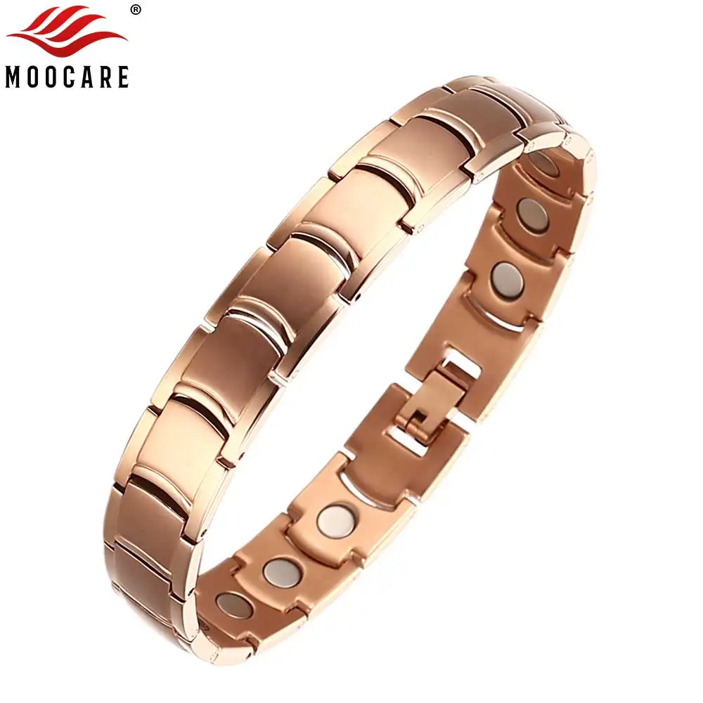 Moocare розовое золото серебро нержавеющей стальной магнитный браслет Здоровье мужчин женщин Шарм цепочное украшение для руки аксессуары