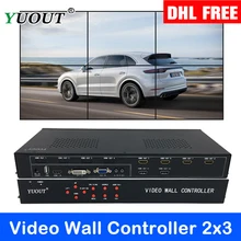 YD-TV06 HDMI видео настенный контроллер 2x2 2X3 HDMI+ VGA+ DVI+ USB светодиодный/ЖК-дисплей Поддержка вращения на 180 градусов комбинированный процессор 3x2 3x1 4x1