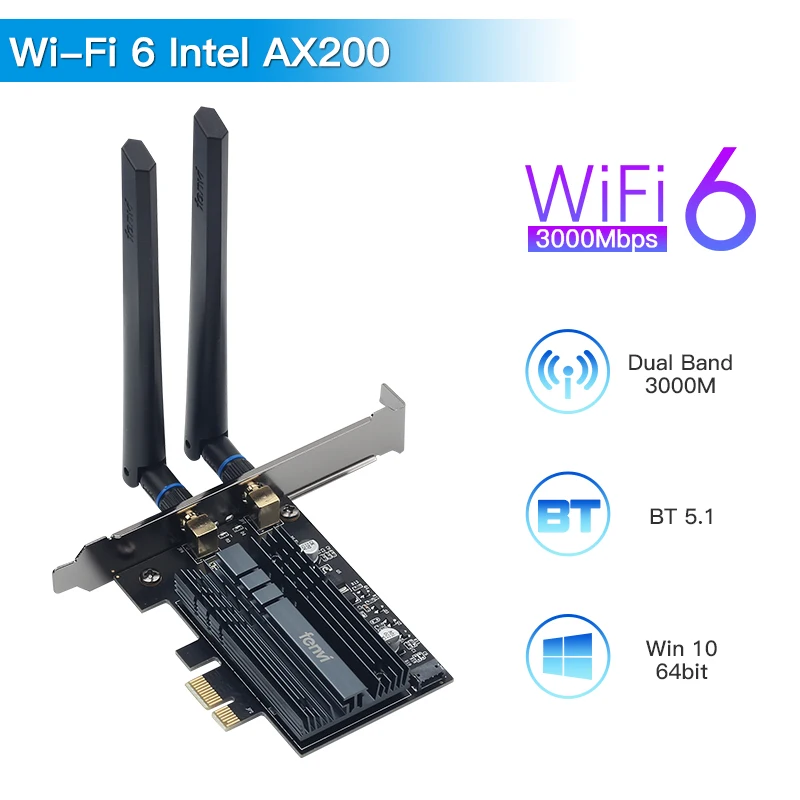 FV-AX3000 WiFi6 Intel AX200 Dual Band 2.4G/5G PCIe Wifi Network Card For Bluetooth 5.2 AX210NGW 6G Wi-Fi 6E Card For PC Win10/11 wifi card for pc Network Cards