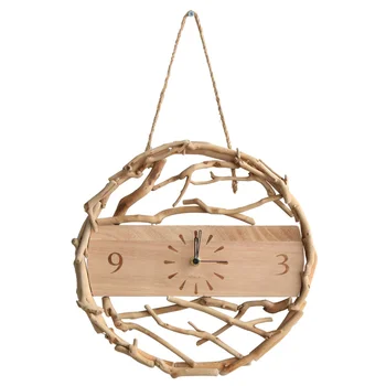 

Nordic Creative Wall Clock Wooden Art Silent Wall Clock Cute Living Room Retro Clock Zegar Scienny Kitchen Wall Clock AC50ZB
