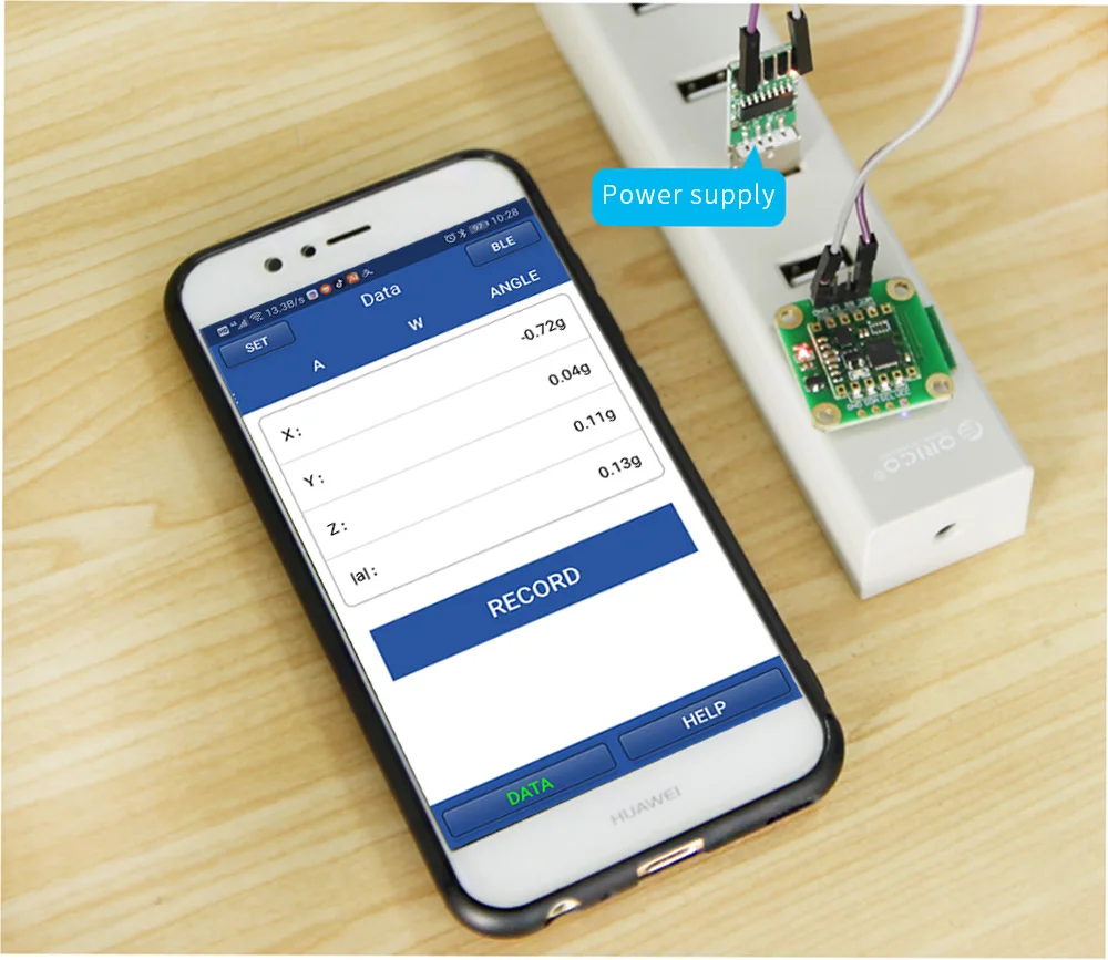 Bluetooth Инклинометр BWT61 Высокоточный 6-Axis AHRS акселерометр+ гироскоп+ угол(XYZ, 100 Гц Выход), Поддержка ПК/Android/Arduino