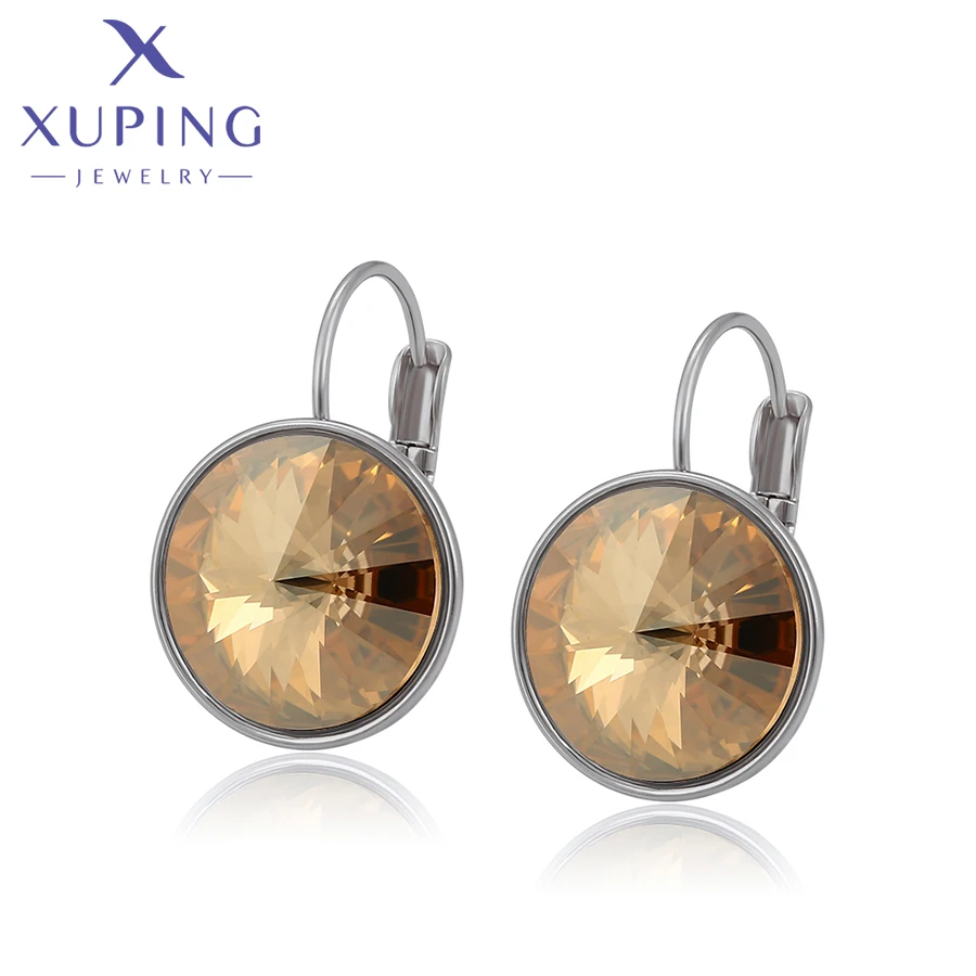 Xuping Schmuck Charm Hohe Qualität Runde 14mm Stein Mode Elegante Trendy Stil Kristall Ohrring für Frauen Party Geschenk – Detail 12