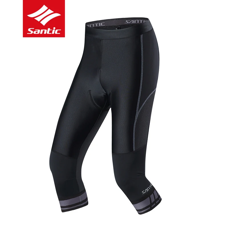 

Santic Mens Cycling Shorts Coolmax 4D Padded Quick Dry MTB Road Bike Short Pants Anti-UV Anti-Sweat Covering Knee Bicycle Shorts