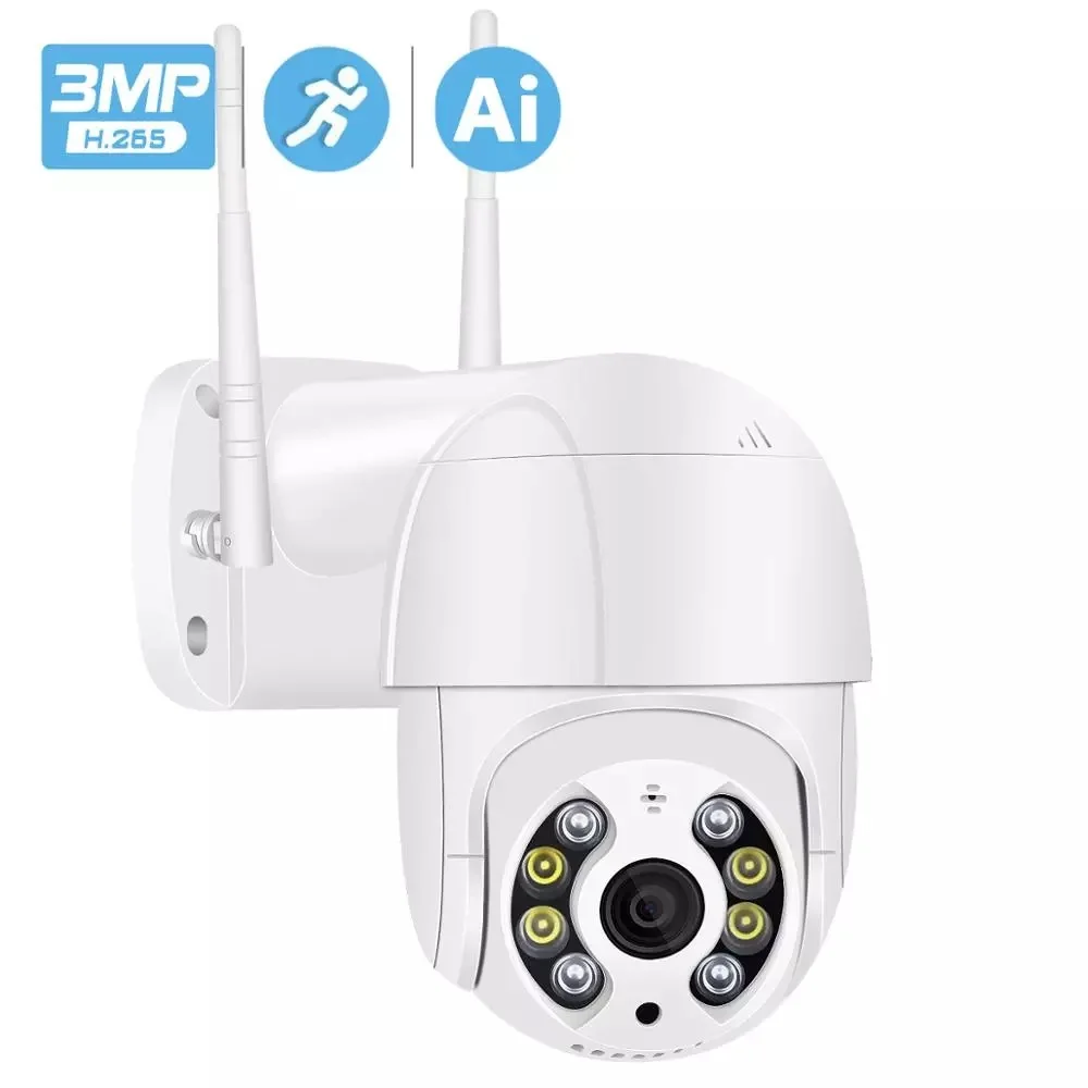 1080P HD 4X Zoom PTZ IP камера WiFi наружная Ai Обнаружение оповещения 3MP CCTV цветной ИК