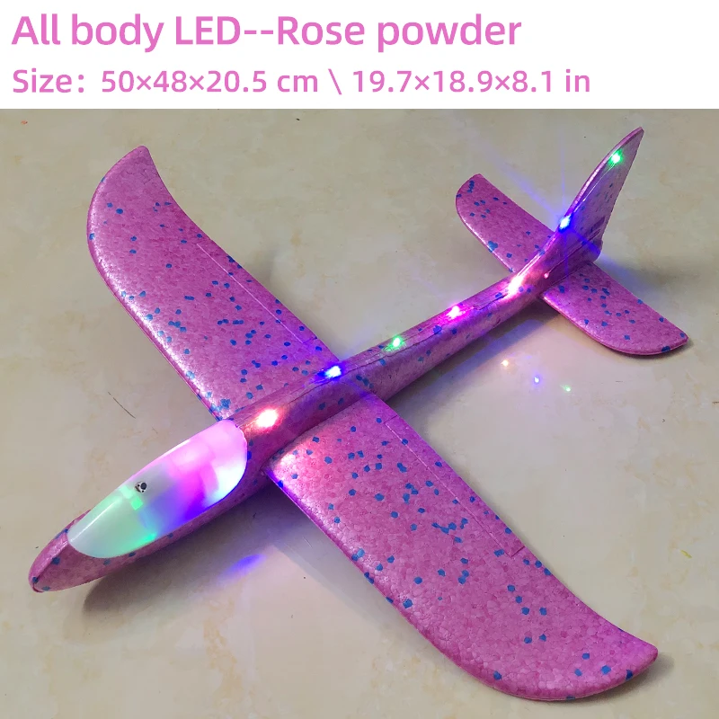 remote control helicopters 50CM Big LED Flash Foam Plane Glider Hand Throw Light Inertial AirPlane EPP Outdoor Launch Fun of Kids Toys for Children Gift auto world diecast