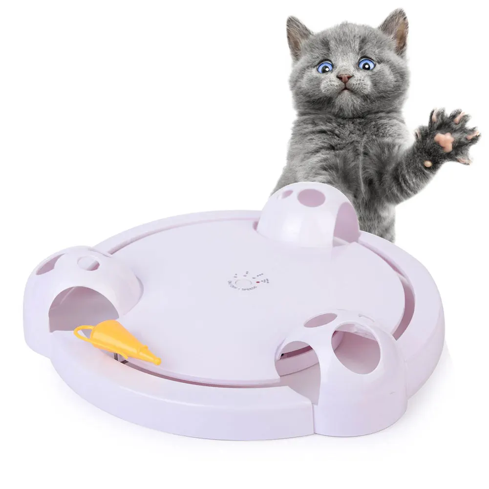 as picture Питание от аккумулятора развлечения роторный диск игры Pet Catching мышь кошка игрушечная карусель интерактивный Забавный Электрический автоматический милый - Цвет: as picture