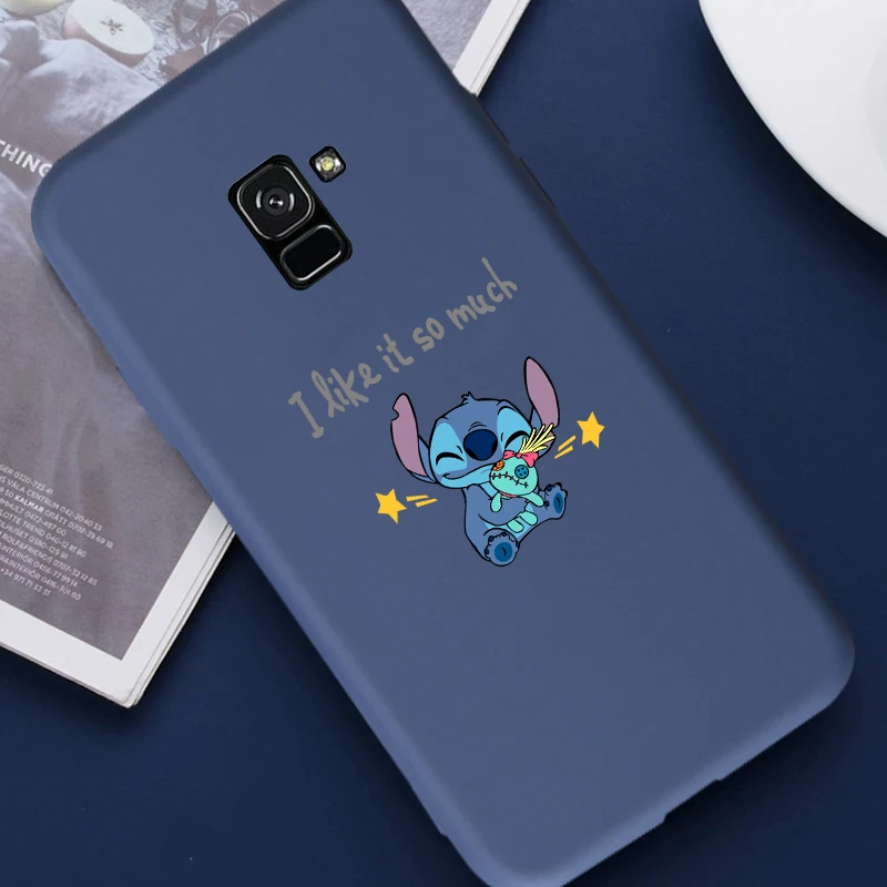 Stitch 4 blue case С милым рисунком крестиком чехол для телефона для samsung Galaxy A6 A7 A8 A9 J4 J6 J8 J2 Pro плюс A3 A5 A7 силиконовый чехол Coque - Цвет: Stitch 4 blue case