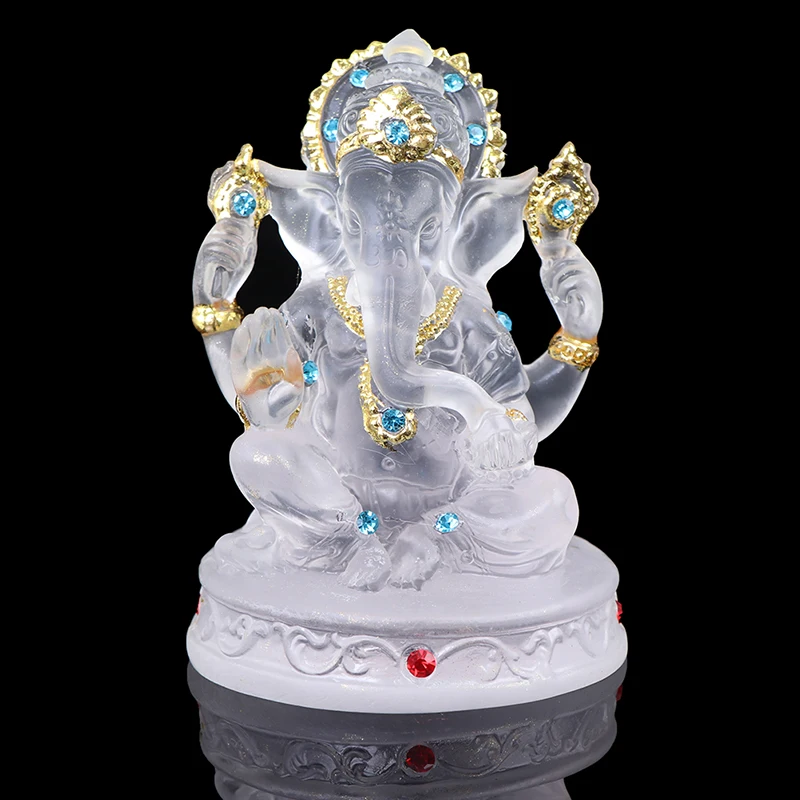 Miniature figurines Resin ornaments Resin crafts Resin crafts accessories Cat figurines Mini chicken ornament Ganesh Hindu Elephant God of Success Statue Resin Transparent Figurine Ornament