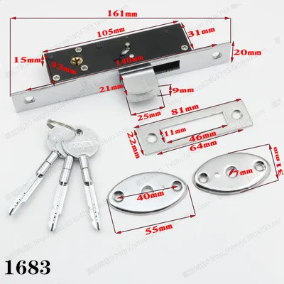 Sliding door lock Zinc alloy window locks security anti-theft wooden floor lock with crossed keys for furniture hardware