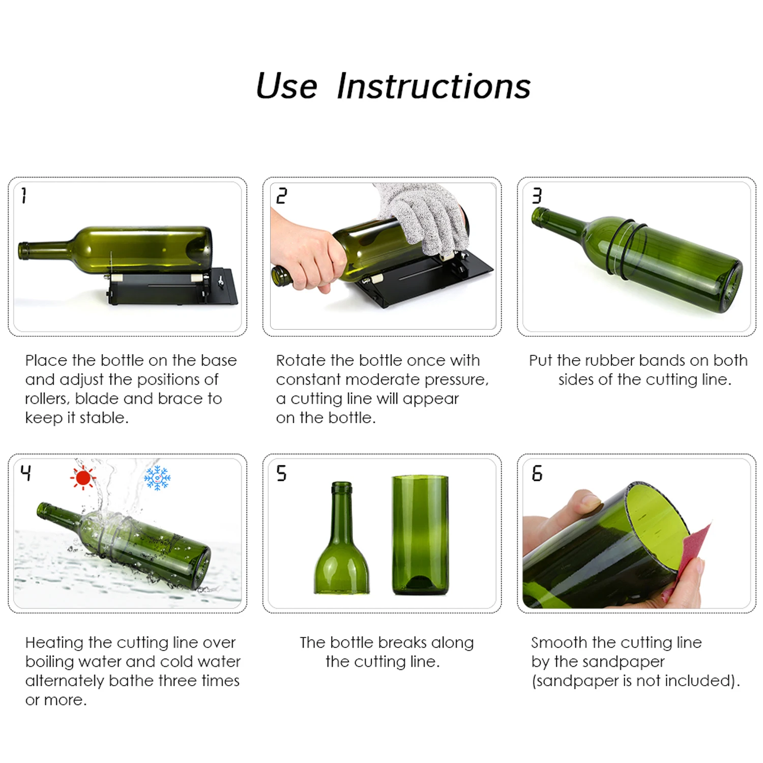 Резак для стеклянной бутылки Режущий инструмент для DIY резки стекла металлический коврик держатель для бутылки квадратный/круглый винный пивной стеклянный скульптурный резак