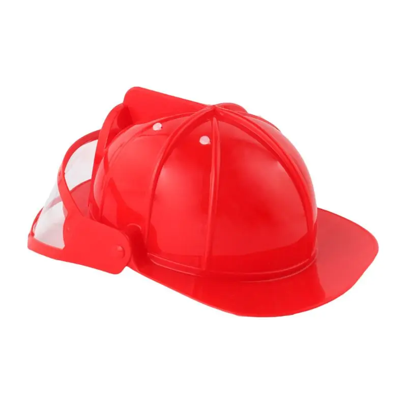 Children Fireman Helmet Firefighter Hat Fancy Dress Accessories Kids Halloween Party Role Play Toy E65D