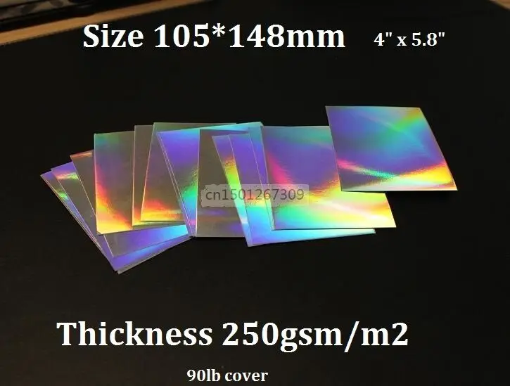 Size A5 Single Side Holographic Rainbow Silver Glossy 250GSM Thick Paper  Cardstock Card 10/20/50 - You Choose Quantity