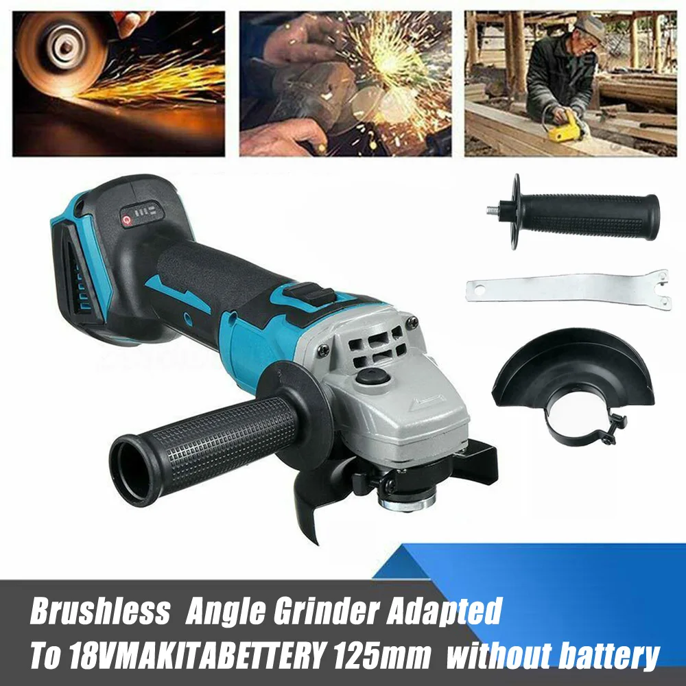 

18V/21V Cordless Angle Grinder 4pc Angle Grinder Kit Cutting Machine Electric Brushless Power Tool Grinding Polishing Power Tool