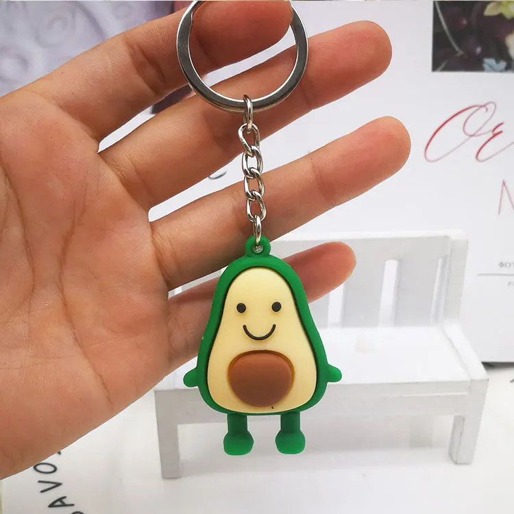 Милый креативный авокадо плюшевая игрушка брелок Мультфильм Креативный ПВХ мягкий авокадо брелок на рюкзак авокадо игрушки подарки для девочки