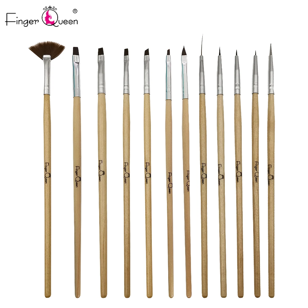 

12 Types Gel Nail Acrylic Brushes Nail Design Tool For Manicure Painting Draw Pen To Brush Gel Uv Nail B043