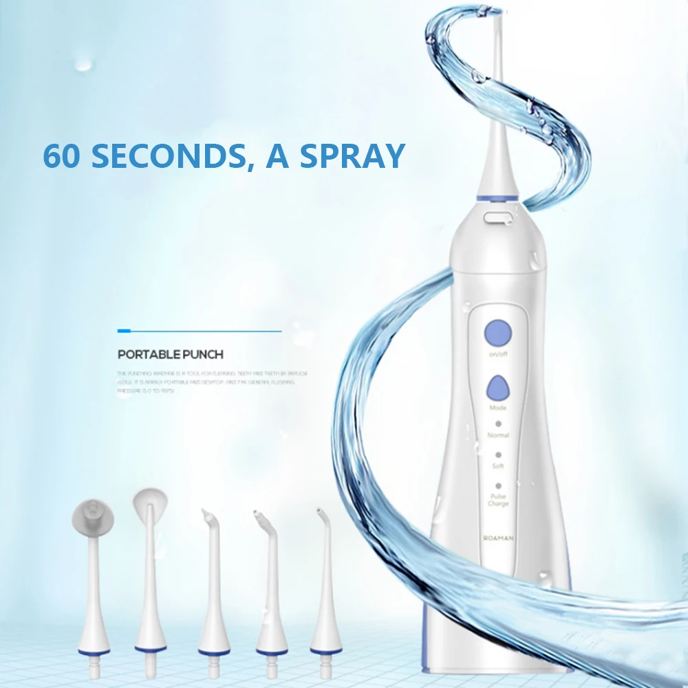 Водный стоматологический Flosser портативный Водонепроницаемый Профессиональный ирригатор для полости рта перезаряжаемый 3 режима для брекетов и отбеливания зубов дома