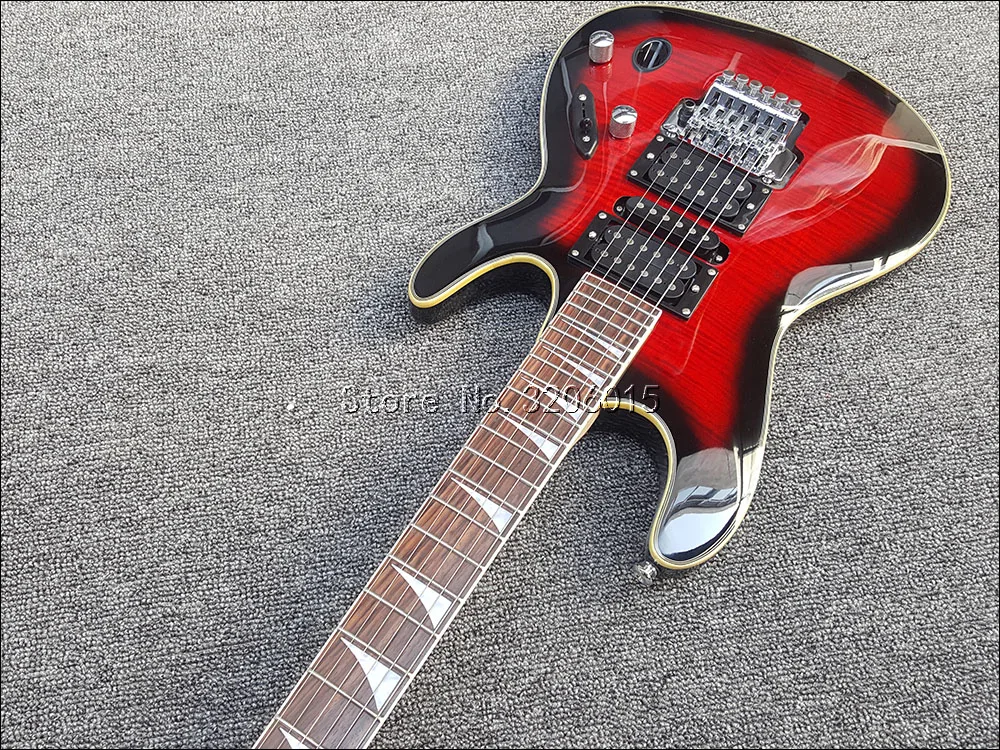 Новая электрогитара Floyd-rose, гриф из розового дерева с треугольными вставками, настоящая фотография