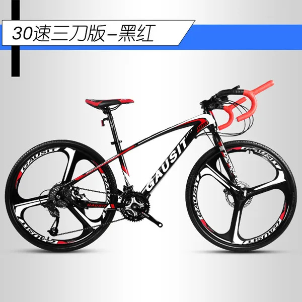 30 Speed blad red New Brand Road Bike Carbon Steel Frame Patent handlebar Cycling Racing Bicycle SHIMAN0 30 Speed Sports Disc Brake Bicicleta - Цвет: 30 Speed blad red