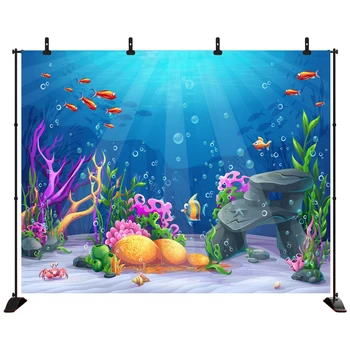 

Acejoker Undr the Sea Backdrop Birthday Party Baby Shower Photography Background Party Banner Photobooth Props