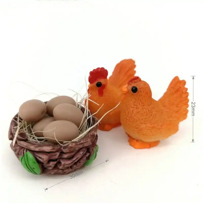 Escala 1: ninho De Ovos de Galinha galo 12 Conjunto Miniatura de Mini Casa De Bonecas Casa de Boneca Frango Decoração Presente Das Crianças Pretend Play Toy Y4QA